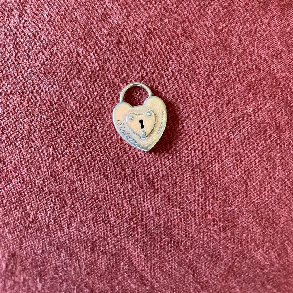 Authentic Tiffany & Co. Sterling Silver Heart Lock Charm Pendant